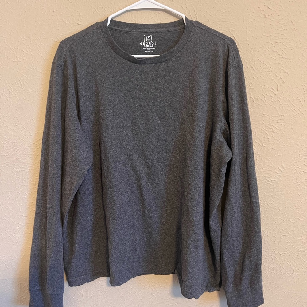 George Men's Gray Long Sleeve Shirt